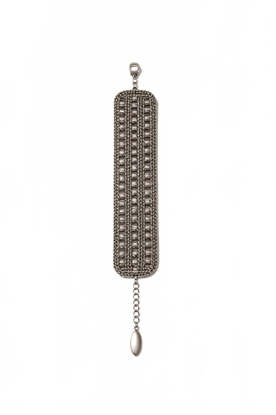 NEW BRUNELLO CUCINELLI women's multi-strand chain bracelet in silver